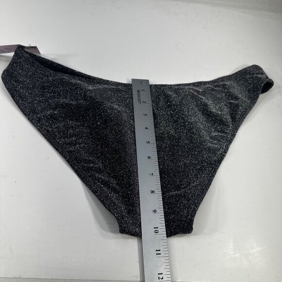 Wild Fable Women's Size XL 16 Swim Bikini Bottom Black Silver Metallic New - Picture 10 of 10